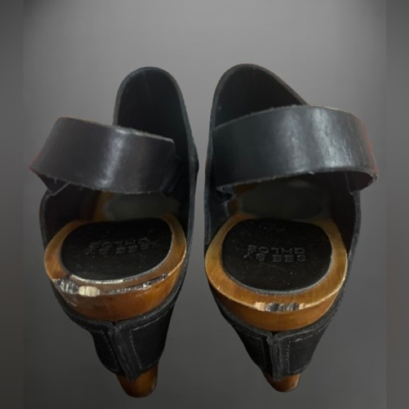 See By Chloe, leather platform clogs, sz EU 40/US 10 - Picture 5 of 8